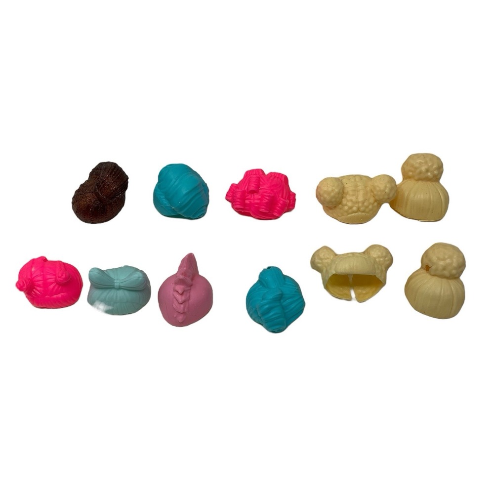Lol Surprise Dolls‎ Plastic Hair 11 PIECE LOT Blonde Blue Pink Bun Pony Tail